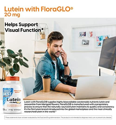 Doctors Best Lutein Com Floraglo, Sem Glúten, Suporte Para
