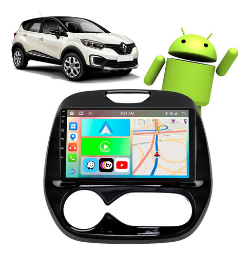 Kit Multimidia Carplay Android Captur 17 18 19 20 21 22 Gps
