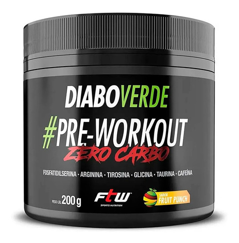 Diabo Verde Zero Carbo - 200g Fruit Punch - Ftw