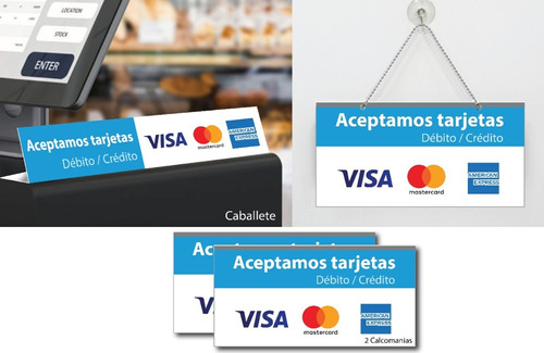 Kit Aceptamos Tarjeta Crédito Débito Visa Mastercard Ame