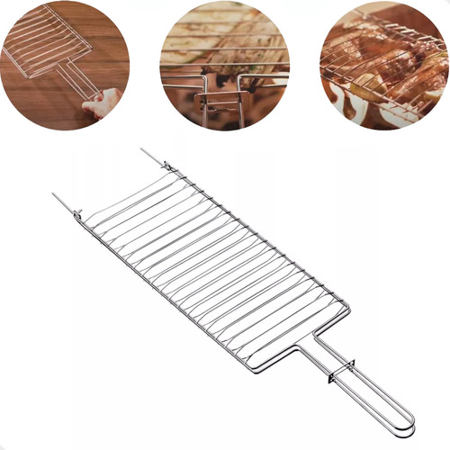 Grelha Para Churrasco Aço Inox 42x23cm Tramontina