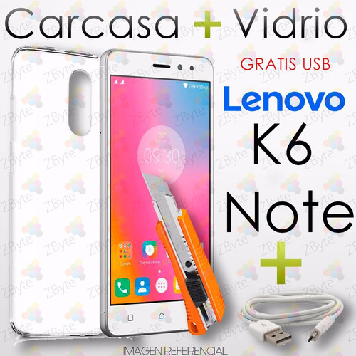 Carcasa + Vidrio Templado Lenovo K6 Note + Usb | Pack Zbyte