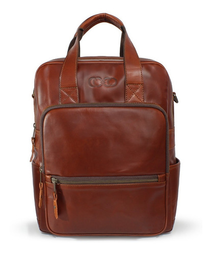 Imagen 1 de 3 de Mochila Backpack De Piel Genuina Multifuncional Mod. Tikal