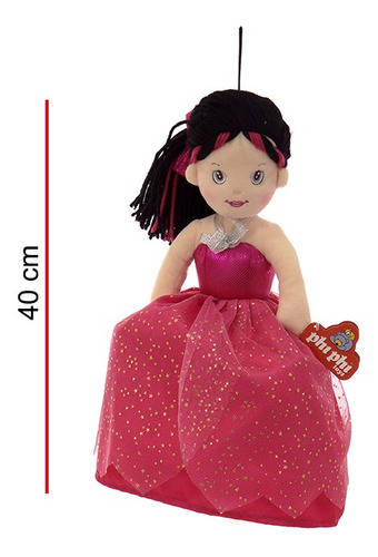 Imagen 3 de 4 de Peluche Increible! Muñeca Reversible 2 En 1 / 40 Cm.