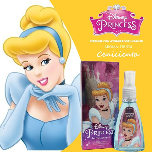Imagen 7 de 7 de Perfume Disney Princesa Con Atomizador Cenicienta X 50 Ml.