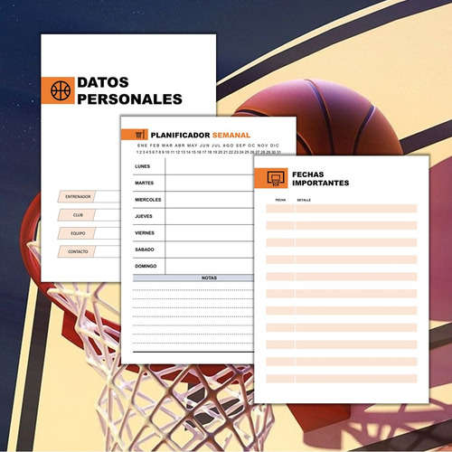 Agenda Entrenador Basquet Pdf Pptx - 100% Editable Blanco Entrenador Basquet 2025
