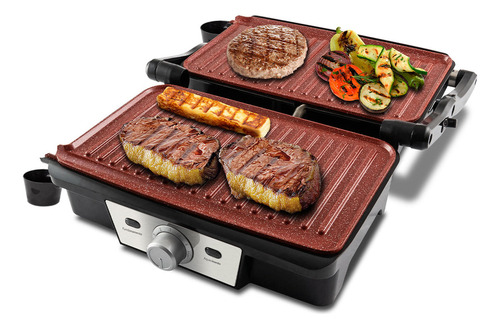 Grill Philco Pgr19pi Inox Antiaderente Redstone 1500w Cor Prateado 127v Prateado