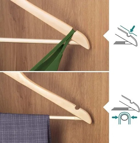 24 Perchas Madera Lustrada Barnizada Super Elegantes 1°marca