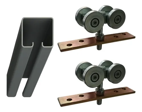 Riel Tipo Roma Nº 170 Hierro Nat 2 Mt + Carros 4 Ruedas 32mm