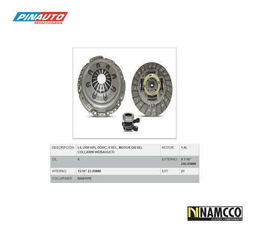 Kit De Clutch Renault Trafic 4 Cil 1.9l 2007-2015 Tdi