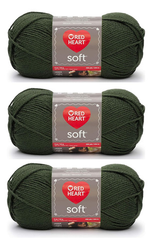 Bulk Buy:  Soft Yarn (3-pack) Dark Leaf E728-9523