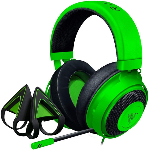 Imagen 4 de 4 de Kitty Ears Orejas Para Auriculares Razer Kraken Green