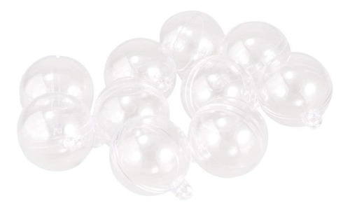 10 Bolas De Acrilico Plastico 30 Mm Rellenables Transparente