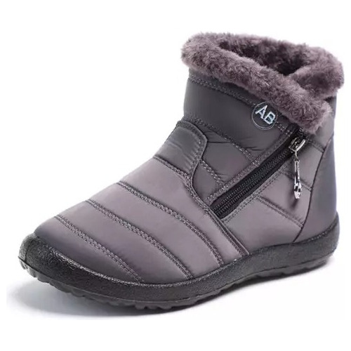 Botas Mujer De Neve Invierno Impermeable Cinza