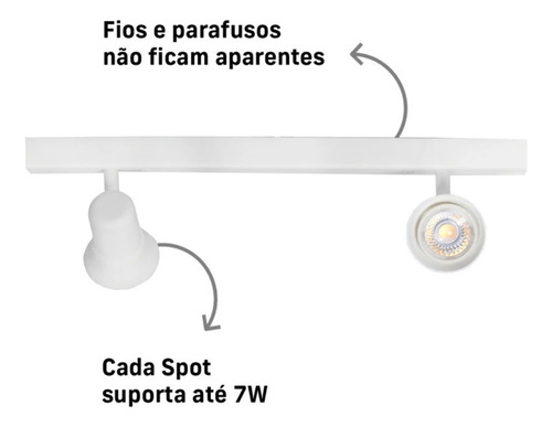 Perfil Luminaria Pendente Com Led Spot 1m Branco 3.000k Dopo