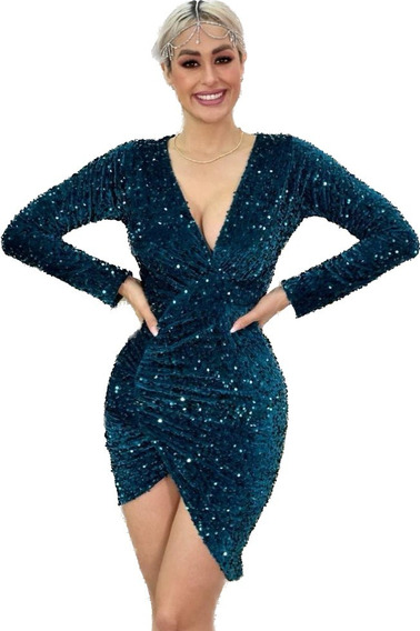 Vestido De Noche Azul Petroleo | MercadoLibre ?