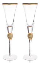 Comprar Lujoso Copas Para Brindis Boda Doradas Con Diamantes Vidrio