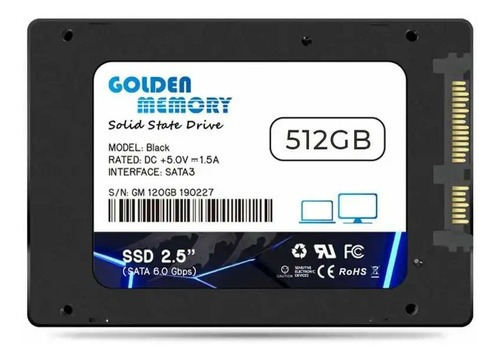 Hd Ssd 512 GB Golden Memory Sata 3 6 Gbps 2,5