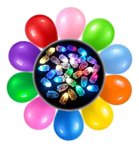 Globos Luminosos Led X20 Brilla Con Luz Uv Cotillon, Pileta.