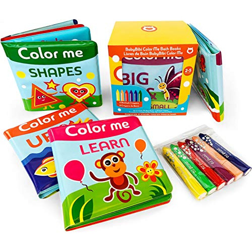 Babybibi Color Me Bath Books Plus Crayons  Juego De 4 Libro