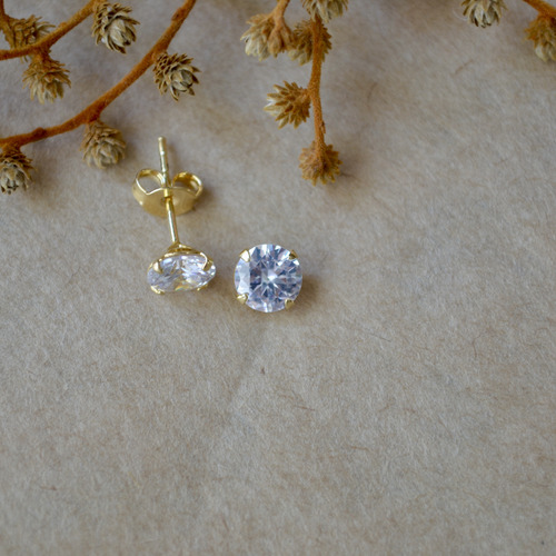 Par Brinco Ponto Luz Cristal Pedra Zircônia Banhado Ouro 18k