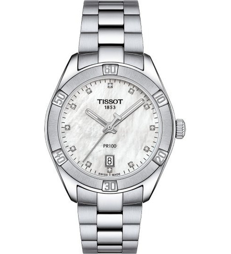 Tissot Pr 100 Sport Chic 36mm Watch With White Mop Dial 