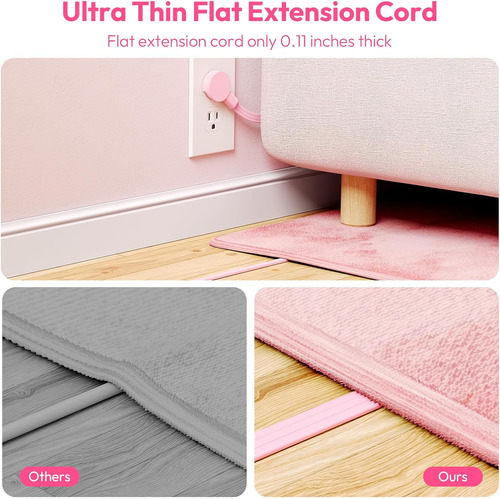 Cable De Extensión Plana De 3 M Con Protector De Sobretensio