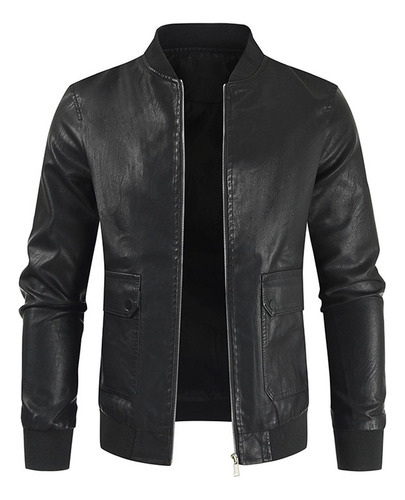 Chaqueta En V Para Hombre, Nueva Moda, Casual, De Cuero Con