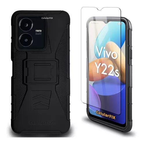 Funda Protector P/ Vivo Y22s, Uso Rudo Con Clip + Mica