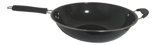 Panela Wok Profissional Grande 34cm Antiaderente Preta