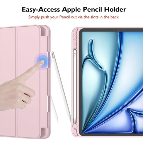 Funda Smart Case Para Ipad Ipad 11 Chip A16 Porta Pencil Rosa Claro