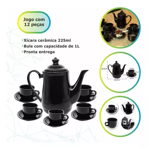 Jogo de Bule Completo Xícaras Café Chá Pires 12pcs Marrom - 123Útil -  Acessórios para Servir - Magazine Luiza