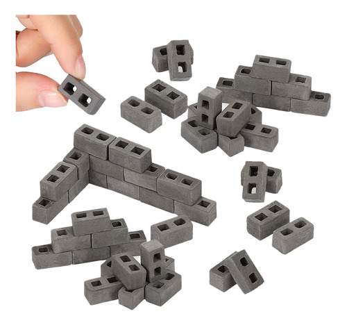 Ladrillos De Concreto Miniaturas, 60 Unidades