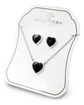 Comprar Aretes Dije Y Cadena En Plata Piedras Onix Corazón