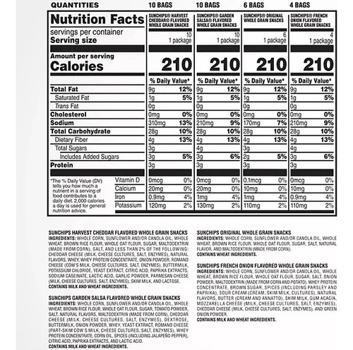 Sunchips Pack Variado, Papas De Grano Integral -pack 30 Pzs