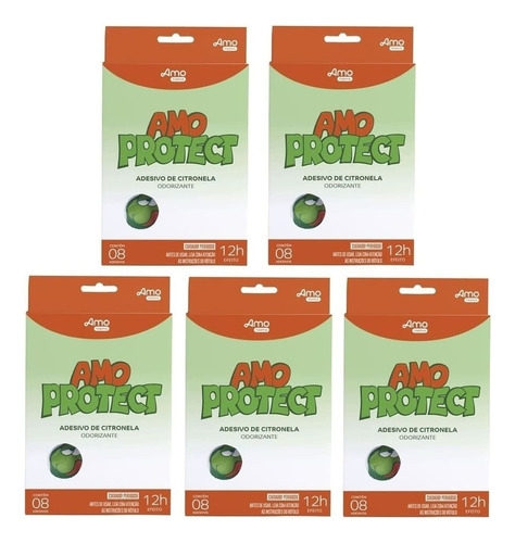 Kit Com 5 Unidades Amo Protect ® Adesivo Repelente Natural