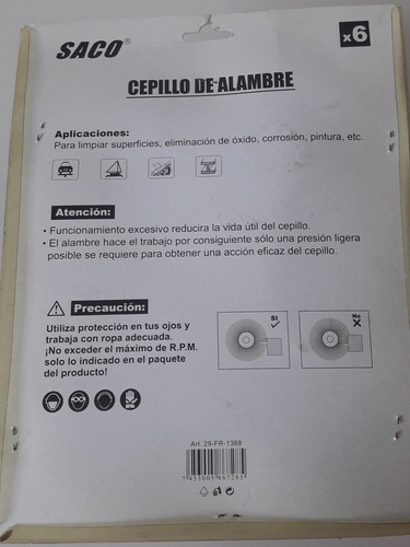 Set Cepillos De Alambre 6 Pzas Para Taladro Más Cepillo Mano
