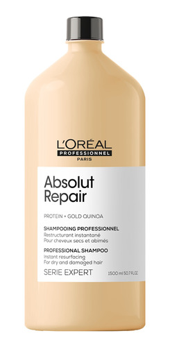 Shampoo Loreal Absolut Repair Gold Quinoa Reparación 1500 Ml