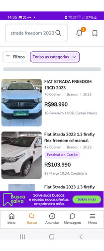 Fiat Strada 1.3 Freedom Cab. Cs Plus Flex 2p