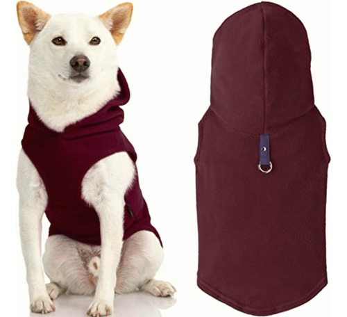 Gooby Every Day Fleece Cold Weather Dog Vest With Hoodie For