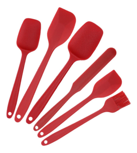 Juego De Espátula De Silicona De 6 Piezas Resistente Rojo