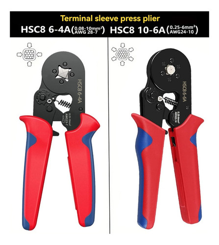 Juego De Alicates Para Engarzar Cables Hsc8, 6-4/6a, 23-7a
