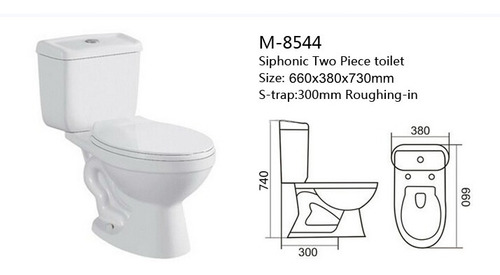 Imagen 2 de 4 de Combo Inodoro Largo Asiento Deposito Asiento C/ Caida C