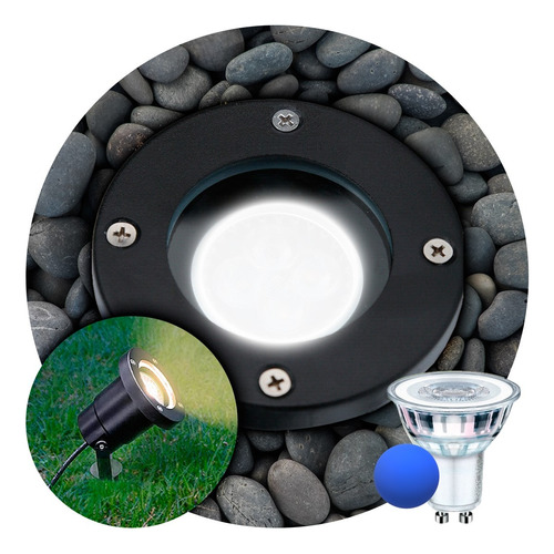 Spot Aluminio Embutir Aplicar Piso Pared Gu10 Led + Lampara