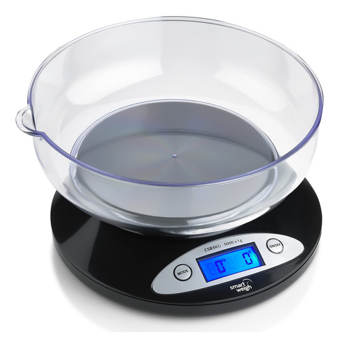 Smart Weigh Bascula De Cocina De Alimentos Con Cuenco, 11 Li