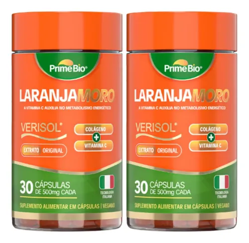 Kit 2x Laranja Moro Morosil + Colágeno Verisol + Vitamina C - Prime Bio
