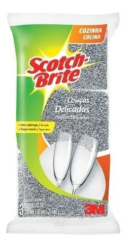 Esponja Prateada Scotch-brite 3m Anti Risco 3 Unid
