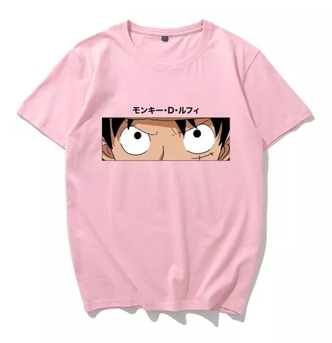 Camiseta Luffy Rosto Roblox Em Algodão Adulto Unisex TSM Camisa