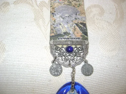 Placa Colgante Con Ojo De Horus Metal Tela , Traida De Efeso (Usado)
