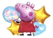 Comprar 5 Globos Pepa Peppa Pig Adorno Kit Fiesta Metálico Elio Aire